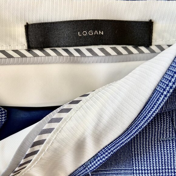 BANANA REPUBLIC Blue Patterned Logan Trousers - Size 4 - Picture 6 of 6